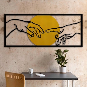 Unique Creation of Adam Metal Wall Art - Luxury Home Wall Accent - Michelangelo Metal Sculpture - Stylish Religious Art - Home Decor Gift