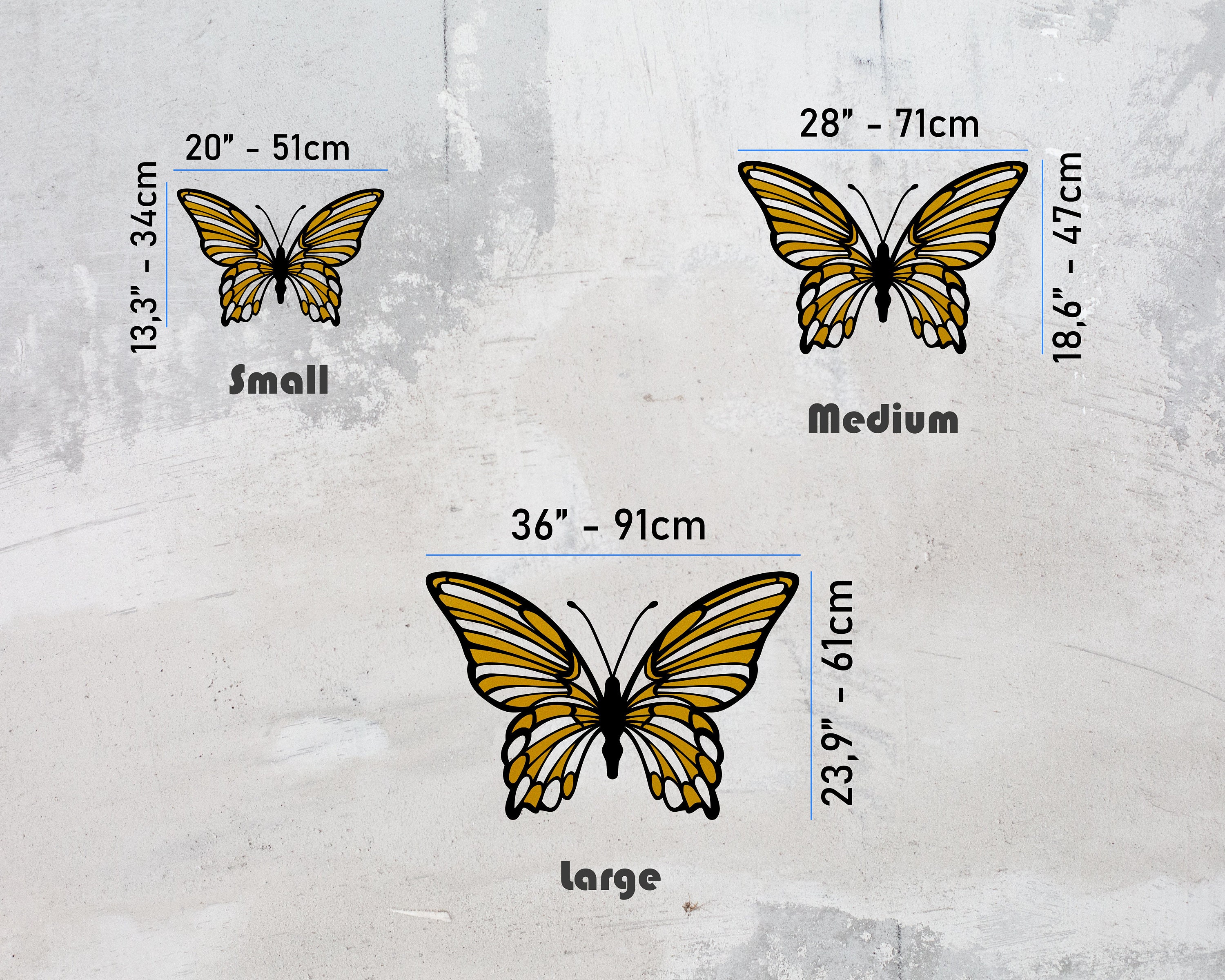 Butterfly Metal Wall Art Decor Black and Gold Metal Butterfly Etsy