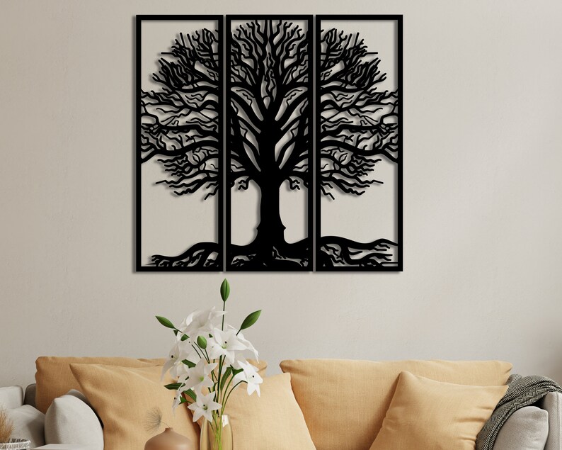 Tree of Life 3 Piece Metal Wall Art Tree of Life Metal Wall Etsy