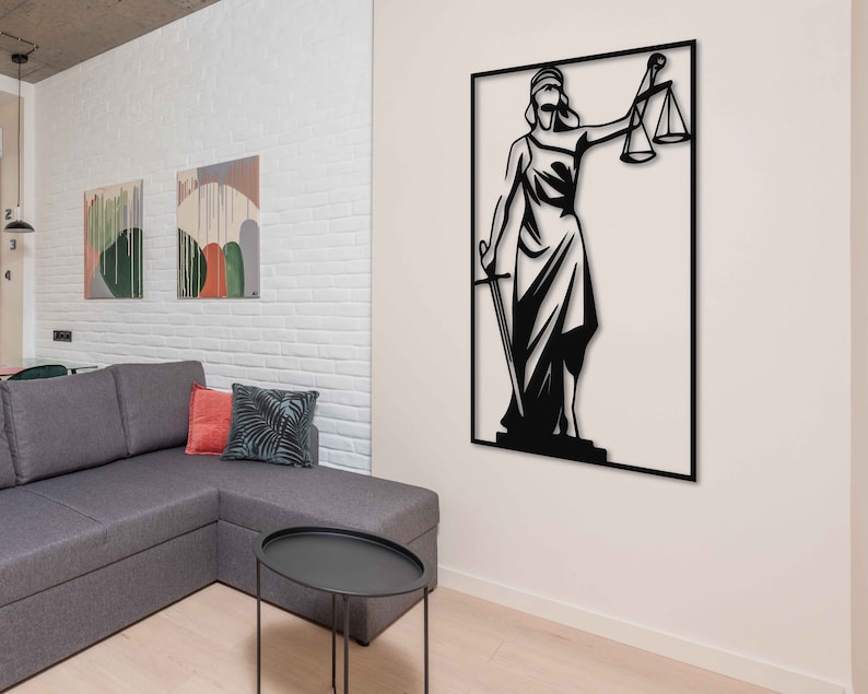 Lady Justice Metal Wall Art, Elegant Lawyer Gift for Attorneys, Law ...