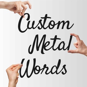 Letras de metal personalizadas, letrero de metal personalizado, letrero de metal para pared, palabras de metal para exteriores, decoración de pared de metal sobre la cama, regalo de Navidad