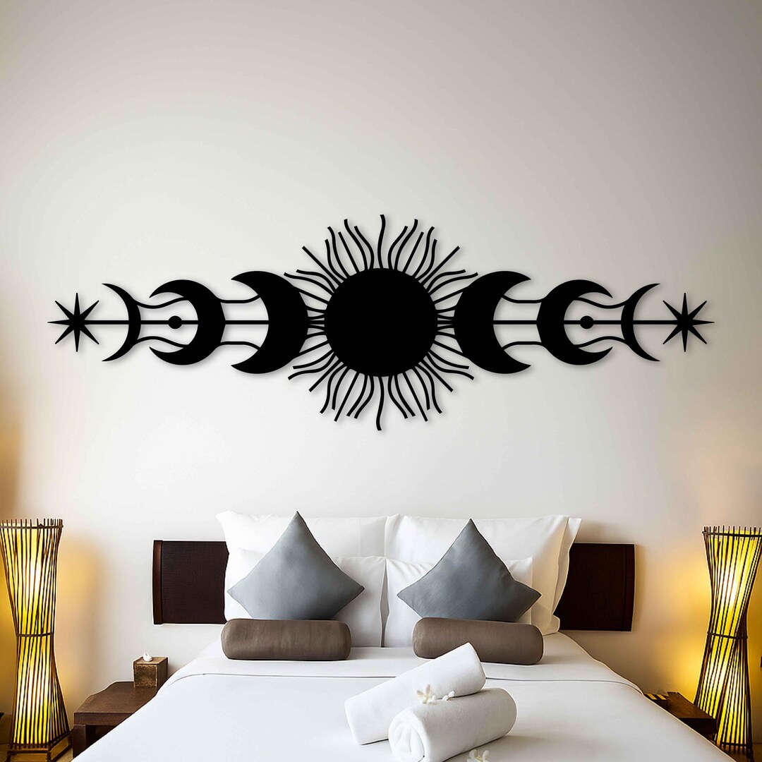 Metal Moon Phase Wall Art, Sun & Lunar Decor - Etsy