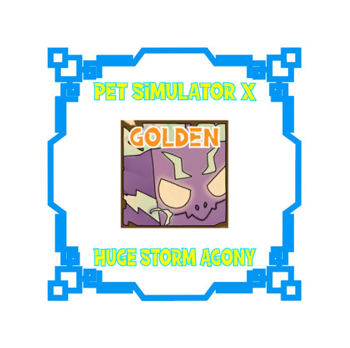 Golden Huge Storm Agony Roblox Pet Simulator X Pet Sim X Etsy