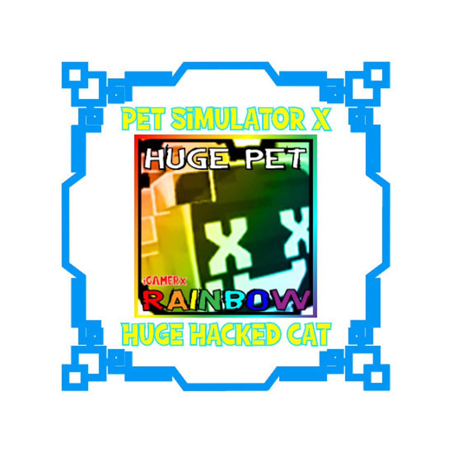 Rainbow Huge Hacked Cat Roblox Pet Simulator X Pet Sim PSX Etsy