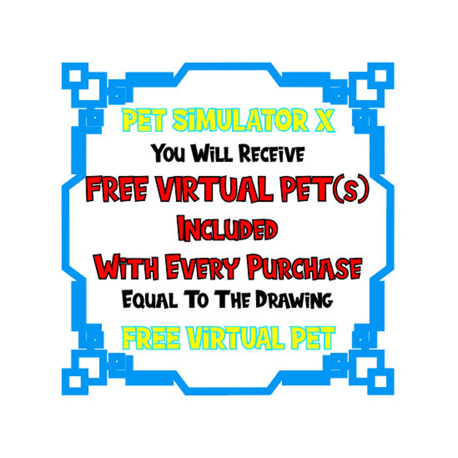 Rainbow Huge Hacked Cat Roblox Pet Simulator X Pet Sim PSX Etsy