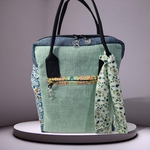 Handgefertigter Stoffrucksack für Damen, einzigartige Boho-Tasche mit Taschen, verstellbare Träger, Reißverschluss, leichter Alltags-Rucksack
