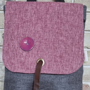pink vegan handmade backpack, unique bag style, colorful canvas fabric, backpack for woman&#39;s, Large Backpack, High-tech practical backpack