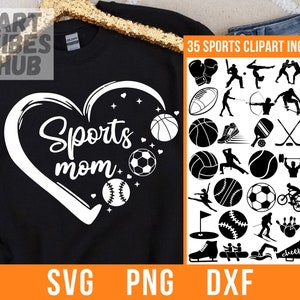 Sports Mom Svg, 35 Sports Included, Sports Svg, Sports Shirt Svg, Mom Sports Svg, Mom Shirt Svg, Hockey Mom Svg, Baseball Mom Svg, Svg File