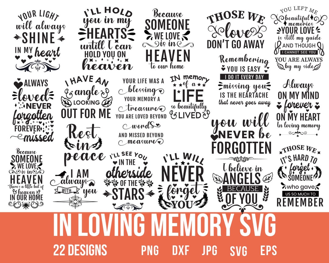 In Loving Memory Svg, Memorial Svg, Angel Wings Svg, Angel Svg ...