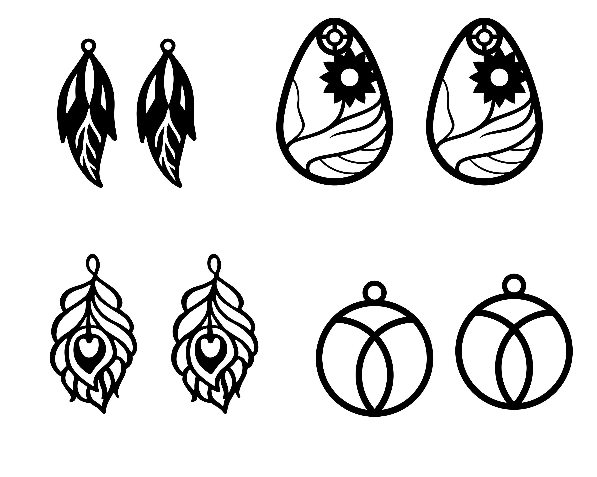 Earring Svg Laser Cut Earrings Earrings Svg Leather Earring - Etsy