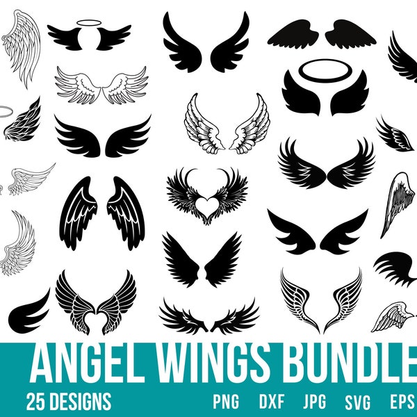 Angel Wings Svg, Wings Svg, Angel Wings Png, In Memory Of Svg, Wings Svg Bundle, Pet Memorial Svg, Angel Silhouette, Angel Wings Clipart