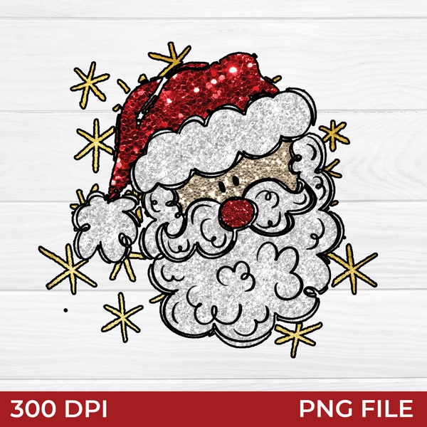 Santa Png Glitter, Glitter Christmas, Glitter Png, Christmas Png, Santa Png, Glitter Bling, Christmas, Santa Claus Png, Digital Download