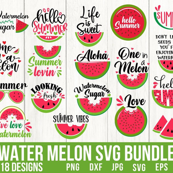 Watermelon Svg, Summer Svg, One In A Melon Svg, Fruit Svg, Hello Summer Svg, Watermelon Clipart, Watermelon Png, Summertime Svg, Summer Png