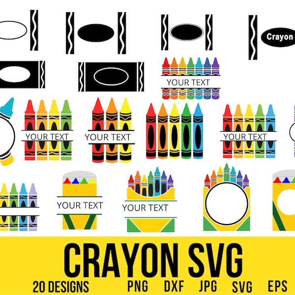 20 Crayon Svg, Crayon Shirt Svg, Crayons Svg, Crayon Png, Teacher Crayon Svg, Crayon Clipart, Crayon Name Svg, Crayon Split Svg