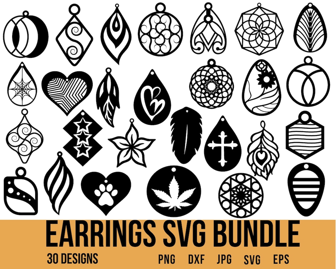 Heart earrings SVG, Valentines earrings, SVG cut files By Artisan Craft SVG