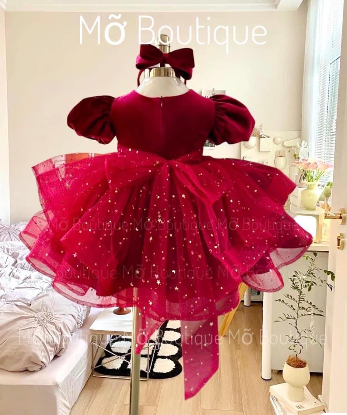 Velvet Stuff Winter Dress For Newborn Baba In Chocolate Color main image 1