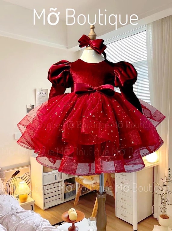 fitted lace wedding dress Mud Pie Baby Girls Dress, Red Velvet, 5T
