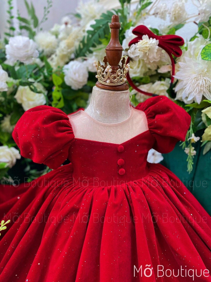 Luxury Velvet Christmas Kids Dress Fluffy Toddler Dress Etsy