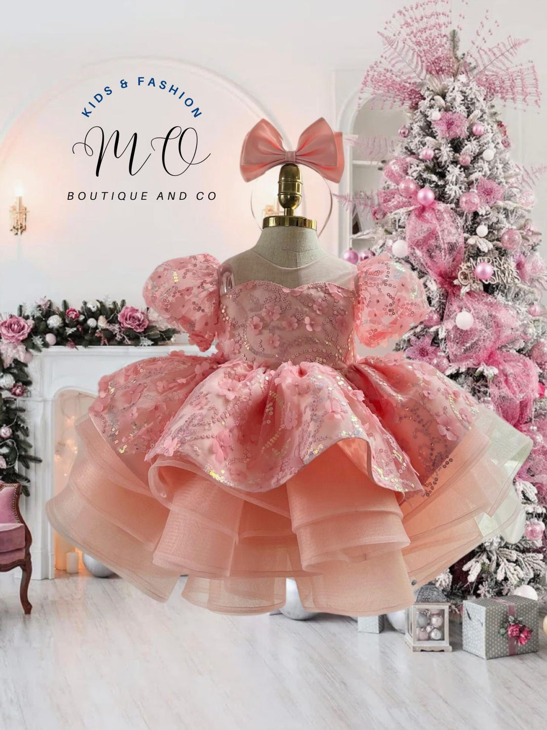 homecoming dresses red lace Colors 3347 Short Ruffle Sequin lace Dress Homecoming Formal Puff Sleeve Formal Gown 4 / Red