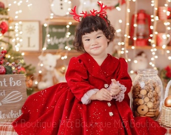 Red Velvet Baby Dress, Long Sleeve Winter Vest, Special Occasion