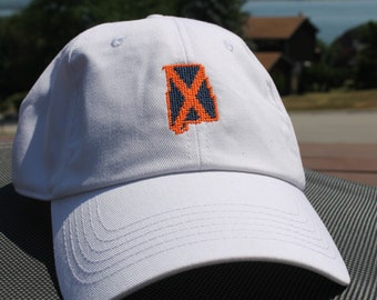 Auburn Gameday Hat | 100% Hand-Stitched Needlepoint + Brushed Twill Cotton | Auburn University | War Eagle | Tailgate Hat