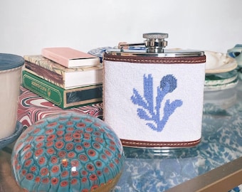 Henri Matisse Needlepoint Flask - Made to Order - 100% Hand-Stitched