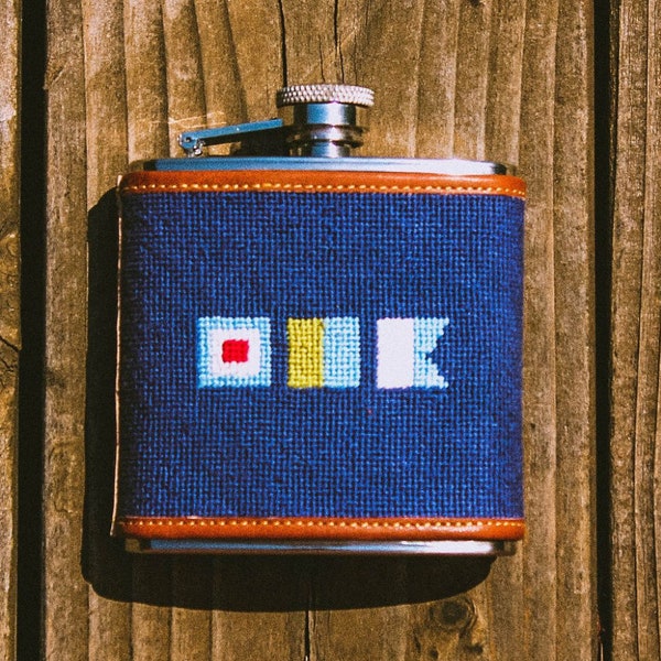 Monogram Flask Etsy