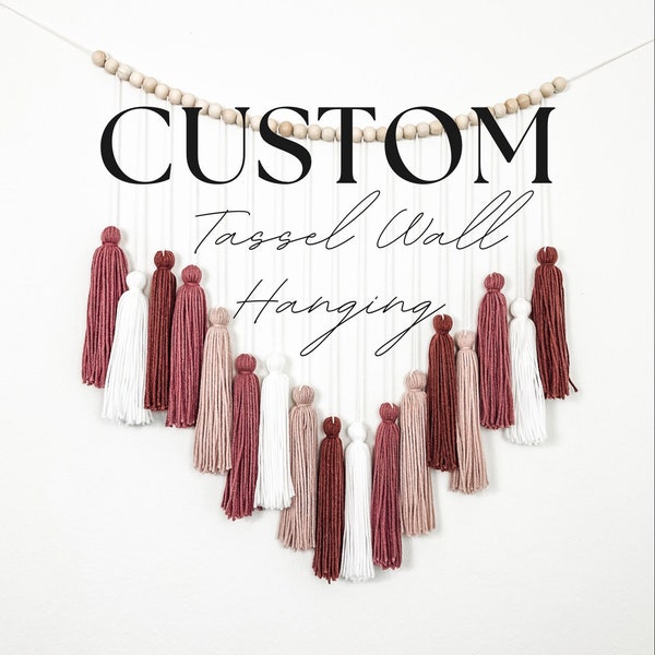 Custom Tassel Wall Hanging/Tassel Garland/Boho Wall Decor/Nursery Decor/Over the Crib Hanging/Wood Bead Garland/Babyshower Wall Decor