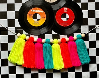 80s Party Tassel Garland/80s Dance Party Decor/80s Dance Party Decorations/80s Neon Birthday Decorations/Rad Grad Party/Back to the 80s