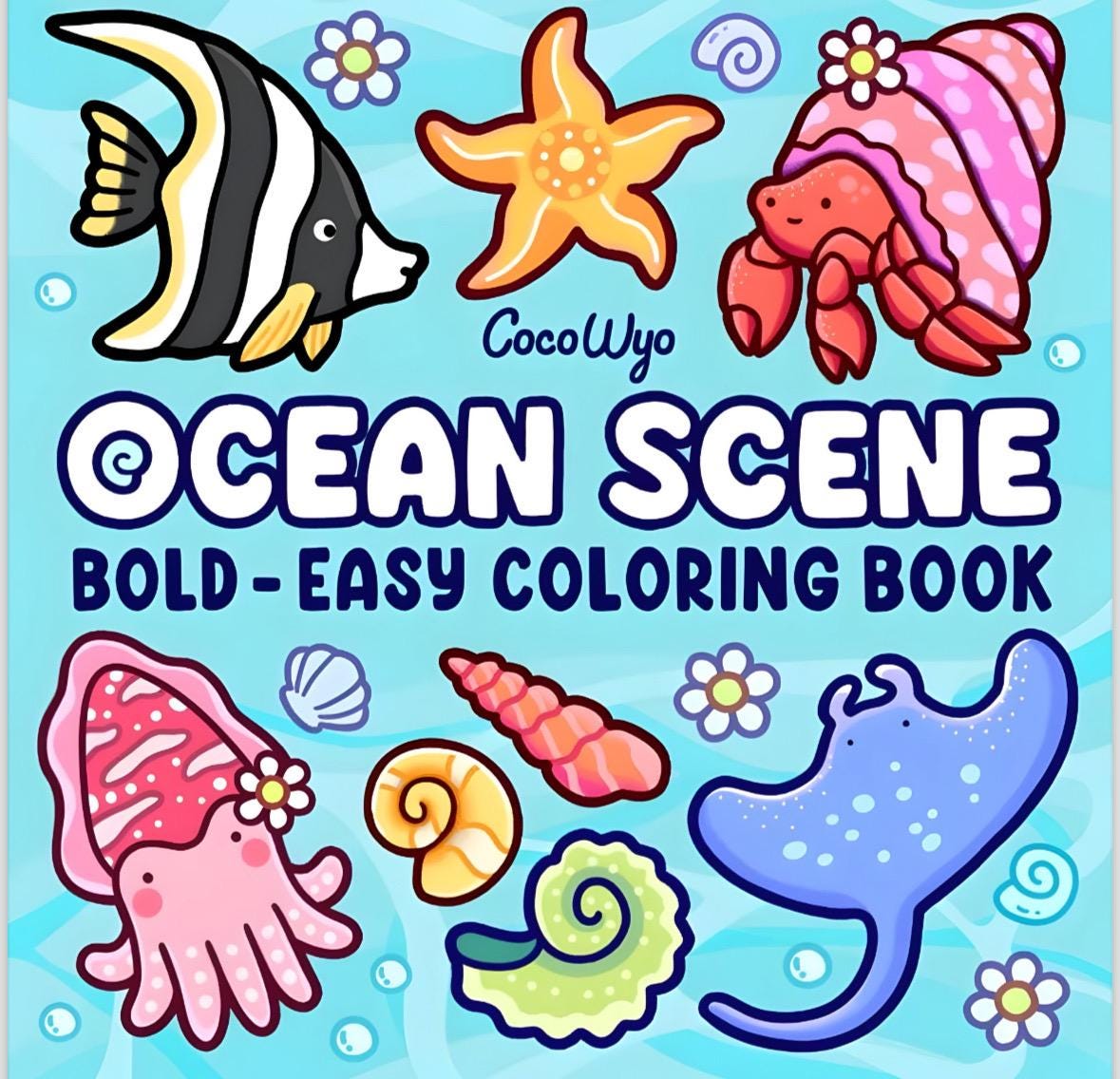 Ocean scene full coloring book digital
