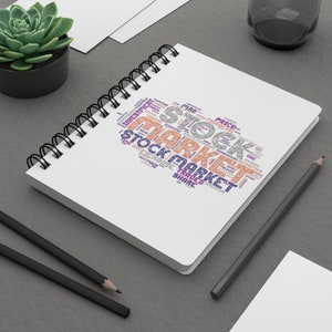 Investor Journal: Stock Market Word Cloud, Great Gift for Traders, Fun Aesthetic Notebook, Home Office or Study Journal