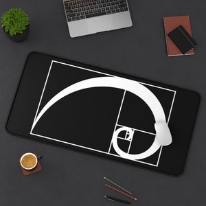 Fibonacci Desk Mat: Minimalist Geometric Pattern, Professional Gift, Trader & Investor Desk Gift