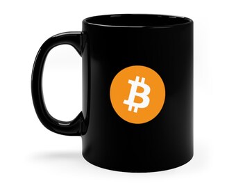 HODL Bitcoin Crypto Mug, Gift day Trader, Novelty Cryptocurrency Mug, BTC Logo, Two Sided Investor Mug