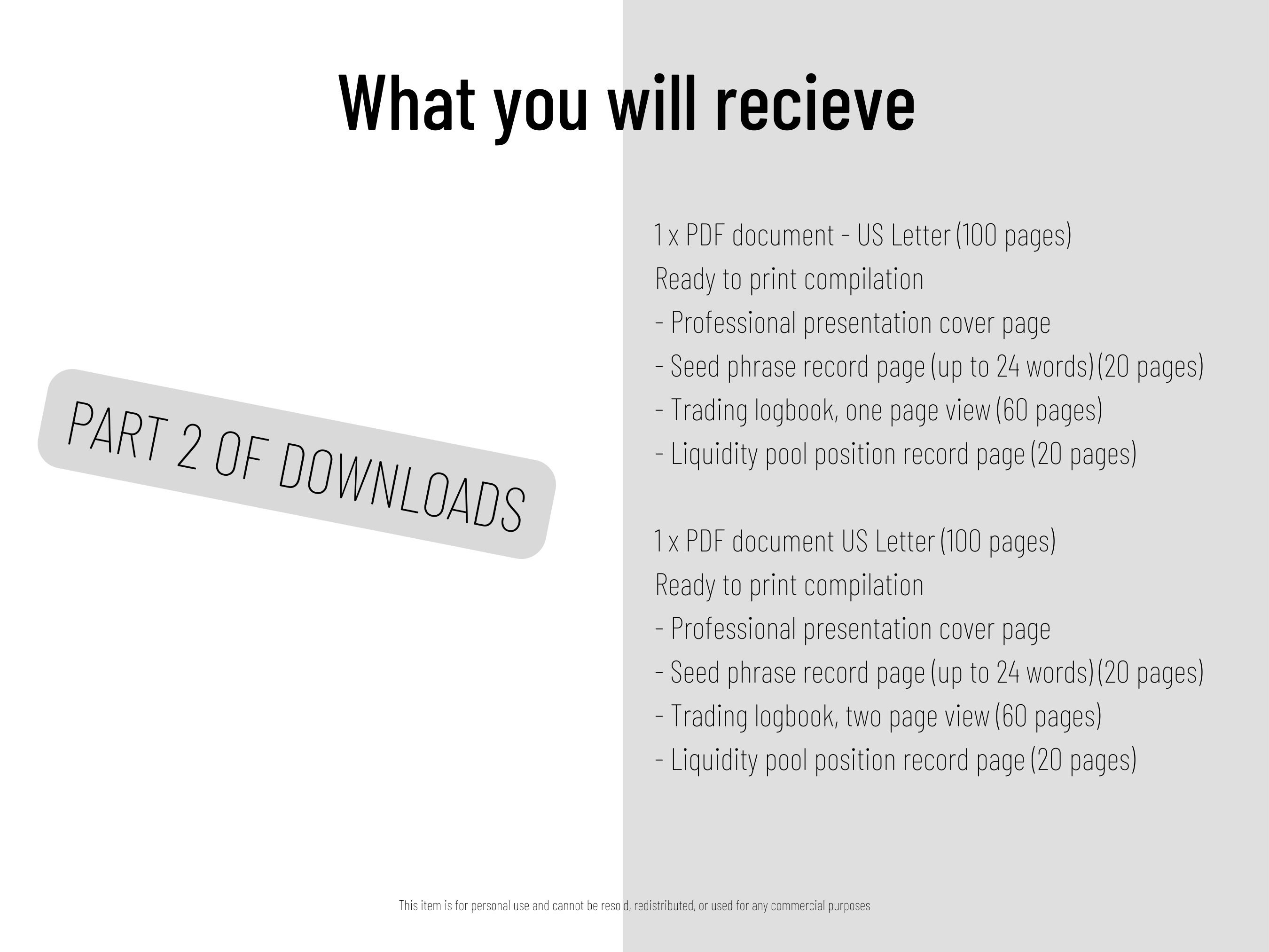 Crypto Trading Journal: Minimalist 100-page Logbook (PDF) - Etsy
