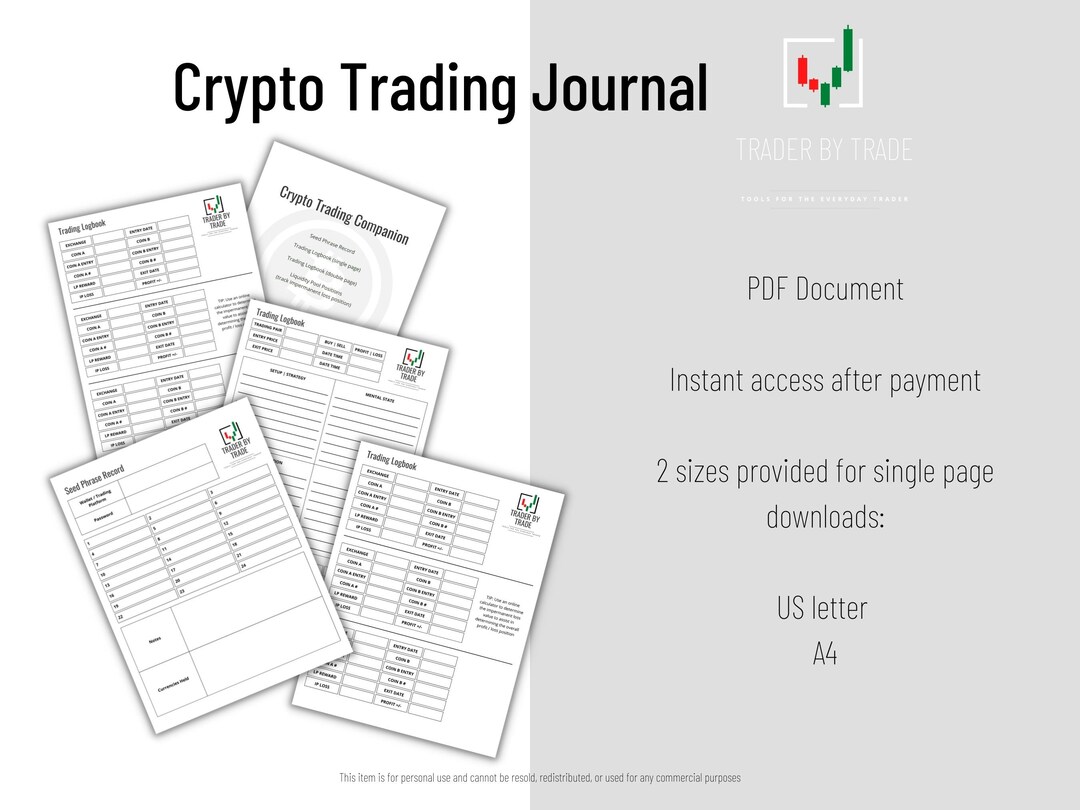Crypto Trading Journal: Minimalist Seed Phrase & Liquidity Pool Tracker  (PDF) - Etsy