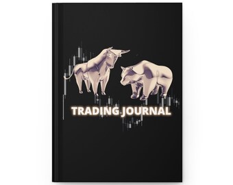 Hardcover Bull and Bear Trading Journal, Day Trading Journal, Stock Market / Investor Gift, Wall Street Bets, Crypto Trading