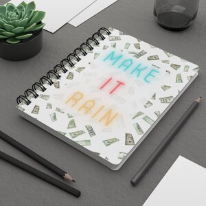 Motivational Spiral Bound Journal, passief inkomen, vrouwen in financiën, Investor Gift, Stock Trading Organization Journal, Crypto Trade
