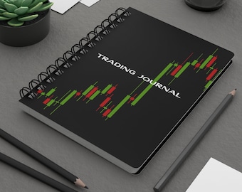 Diario de operaciones, Diario encuadernado en espiral, Regalo para inversores y comerciantes de moneda digital, Entusiasta de las criptomonedas, Regalo para comerciantes de acciones