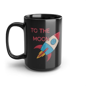 Personalized &#39;To The Moon&#39; Investor Mug, Stock Market Trader, Wall Street Office Gift, HODL, Crypto Enthusiast