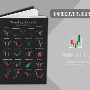 Carnet de notes Crypto Trading Journal à couverture rigide, comprenant des modèles d&#39;analyse technique de renversement du trading en chandeliers, un journal de trading