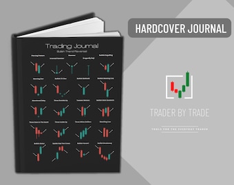 Cuaderno de tapa dura para diario de comercio de criptomonedas, incluye análisis técnico de patrones de reversión de comercio de velas japonesas, diario de comercio diario