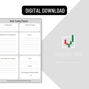 Planificateur de trading quotidien, Mindset Journal et Tracker, Forex / Stocks / Crypto / Options binaires, Crypto Trader, Stock / Invesotr cadeau