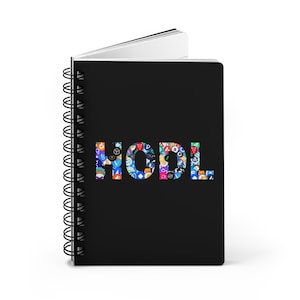 HODL Cryptocurrency-logo, spiraalgebonden dagboek, dagboek voor daghandel en cryptohandel, beleggerscadeau, beurscadeau