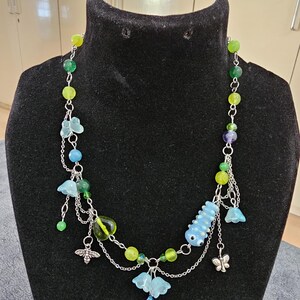 Caterpillar Beaded Necklace for Women, Cute Girl Necklace, colorful Necklace, Gift for girls, Chain Necklace, Flower & Charms Necklace