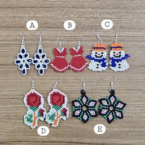 ハンドメイドのビーズイヤリング、女の子のイヤリング、シードビーズイヤリング、彼女へのギフト、女性のためのジュエリー