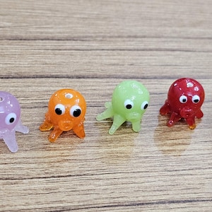 6 pezzi, perline di polpo in vetro fatte a mano, perline oceaniche, perline di animali, perline di polpo in vetro lavorato a lume, ciondoli di polpo per la creazione di gioielli fai da te