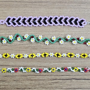 Handmade Beaded Bracelet for Women, Cute Girl Bracelet, Floral Bracelets, Birthday Gift, Beautiful Jewelry Beaded Bracelets