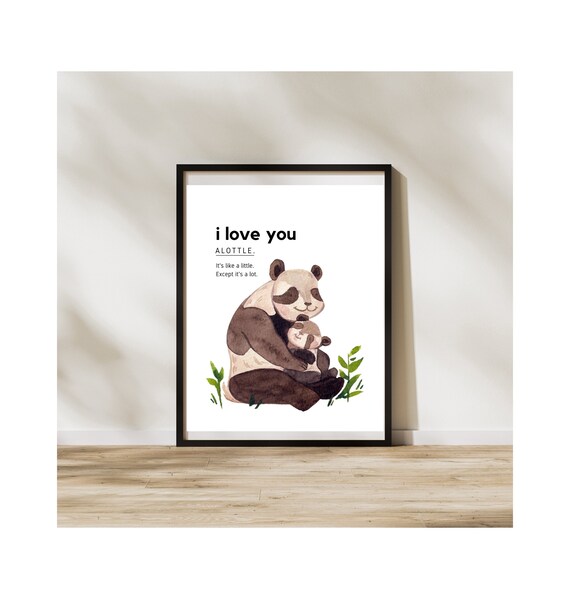 I Love You Alottle, Panda Digital File - Etsy