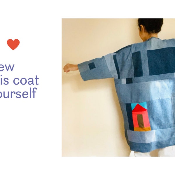 Sewing tutorial: Up-cycled jeans coat class I Refashioned coat from used jeans I PDF Pattern + video instructions