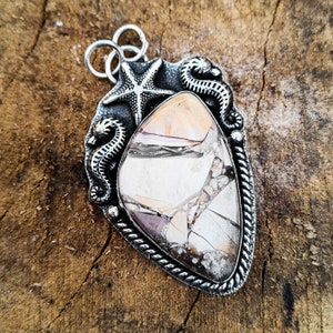 Brecciated Mookaite Pendant, Skull Head Necklace , 925 Sterling Silver Plated , Gothic Pendant , Handmade Jewelry , Dark Jewelry , Halloween